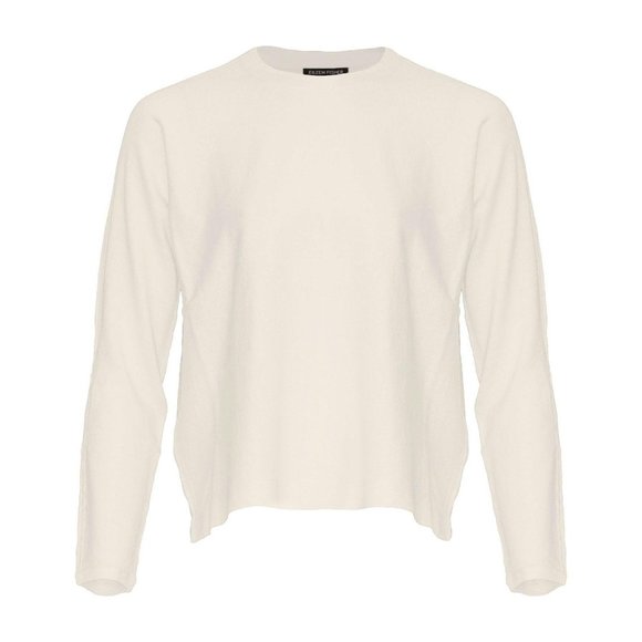 NEW EILEEN FISHER ORGANIC LINEN IVORY CREW NECK PM/PM Boxy Fit - Picture 5 of 9